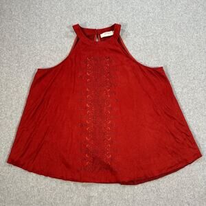 A Beautiful Soul High Neck Tank Top Burgundy Cut Out Faux Suede See description